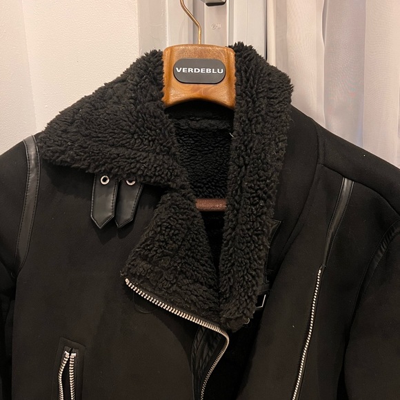 ZARA FLEECE BIKER JACKET - Picture 3 of 5